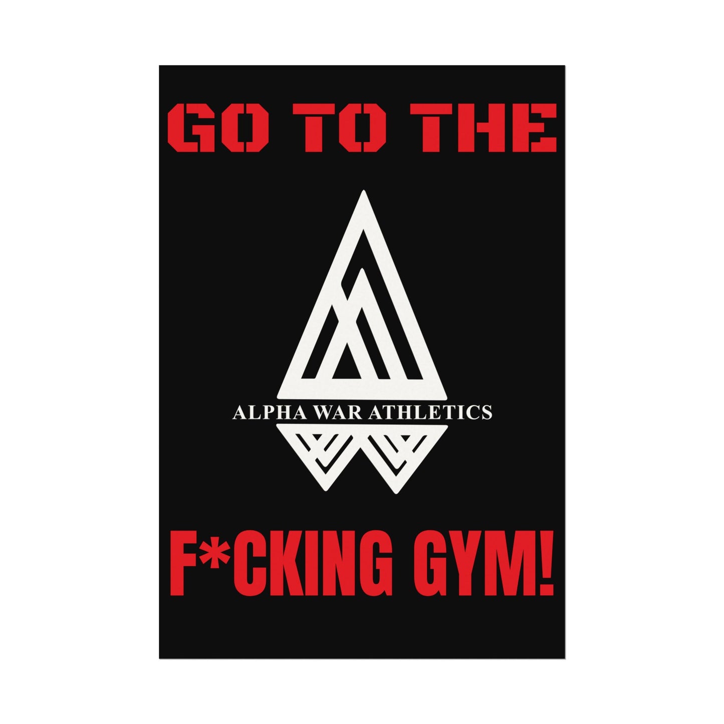 GO TO THE F*CKING GYM Motivational Textured Watercolor Matte ALPHA WAR Posters for Fitness Fanatics