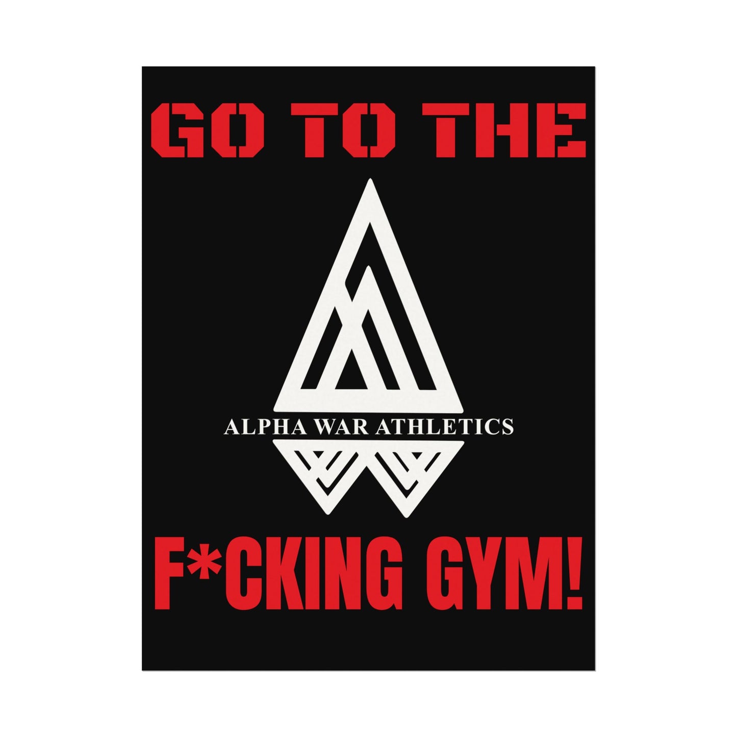 GO TO THE F*CKING GYM Motivational Textured Watercolor Matte ALPHA WAR Posters for Fitness Fanatics