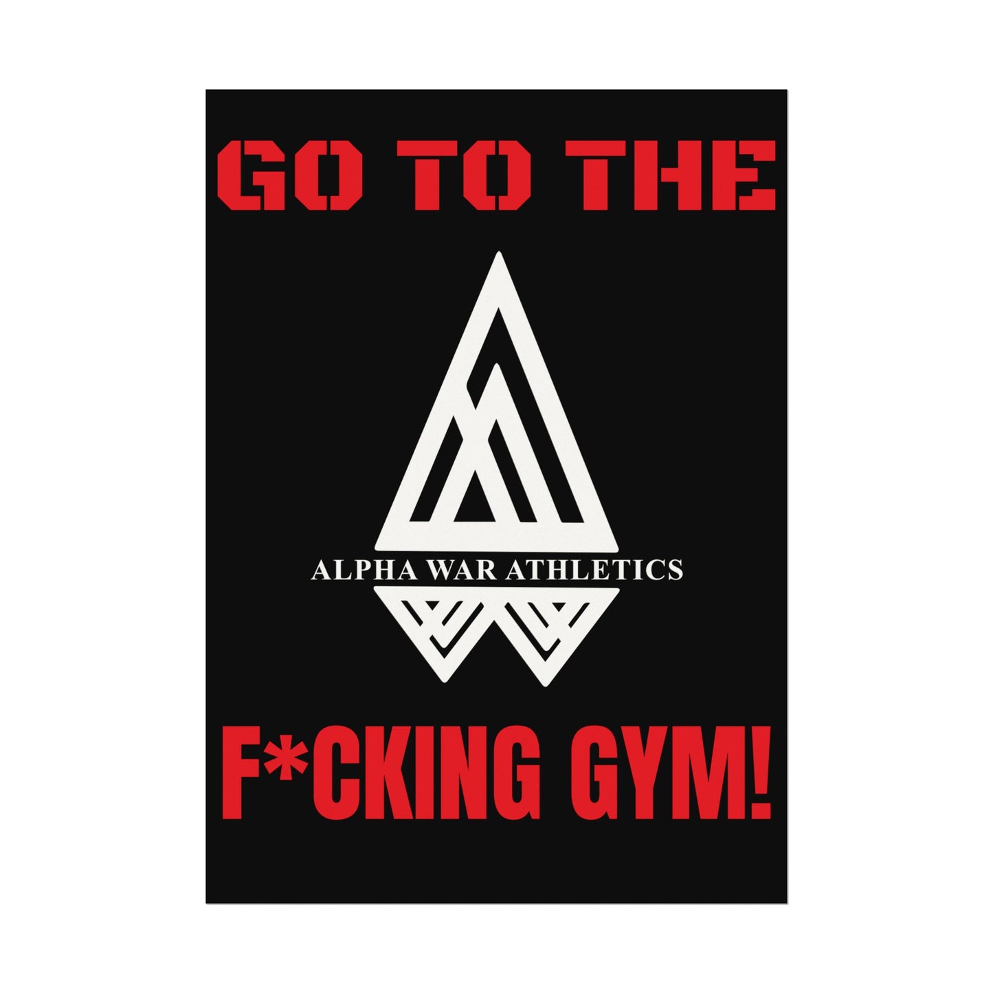 GO TO THE F*CKING GYM Motivational Textured Watercolor Matte ALPHA WAR Posters for Fitness Fanatics
