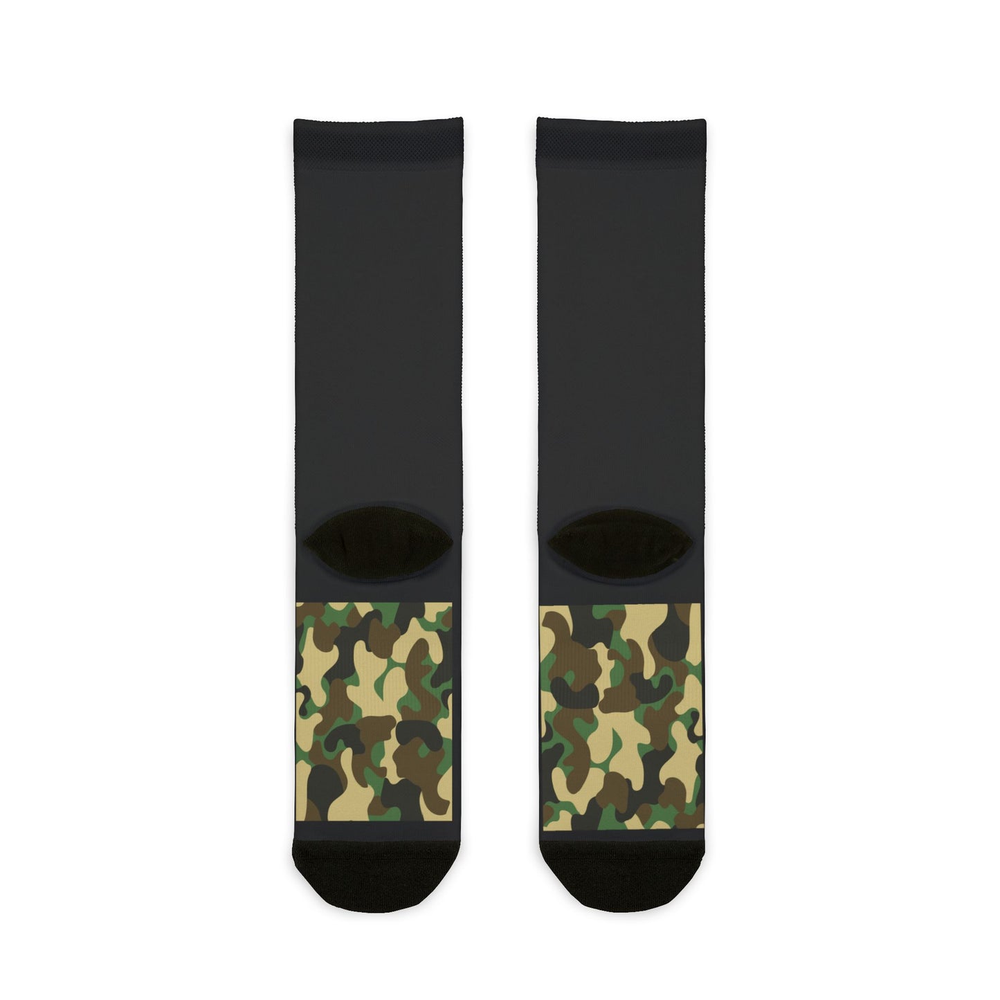 Sublimation Crew Socks | Stylish Camo & Logo Design for Everyday Wear
