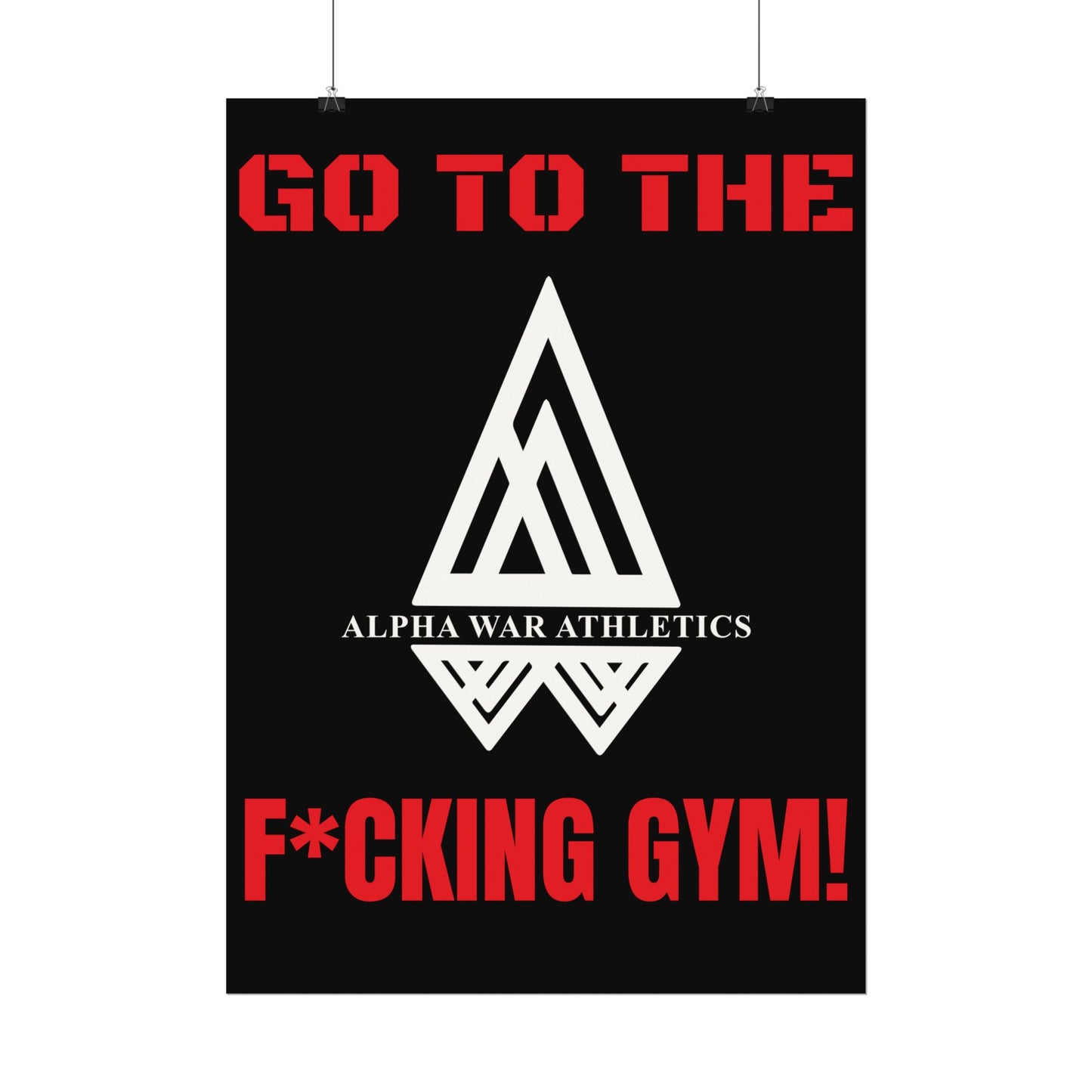 GO TO THE F*CKING GYM Motivational Textured Watercolor Matte ALPHA WAR Posters for Fitness Fanatics