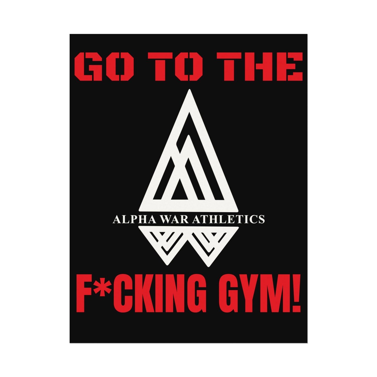 GO TO THE F*CKING GYM Motivational Textured Watercolor Matte ALPHA WAR Posters for Fitness Fanatics