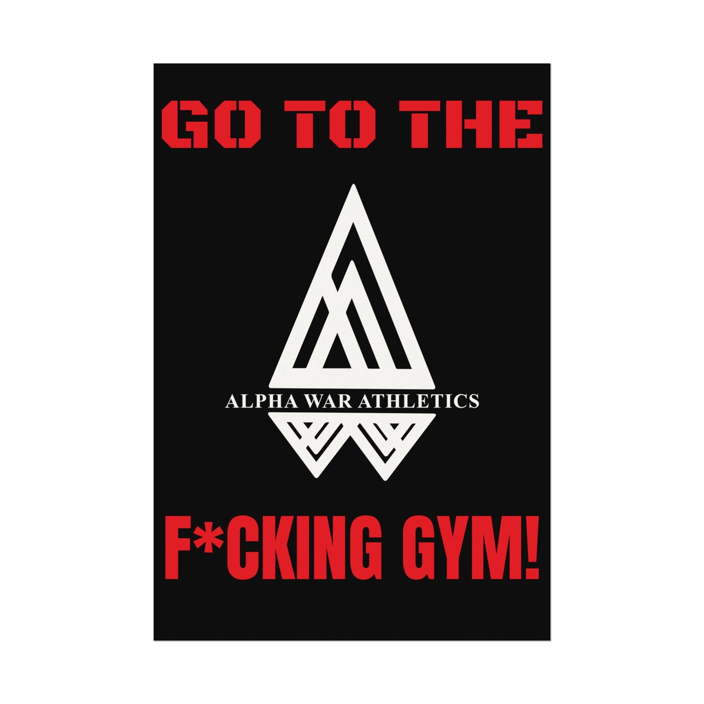 GO TO THE F*CKING GYM Motivational Textured Watercolor Matte ALPHA WAR Posters for Fitness Fanatics