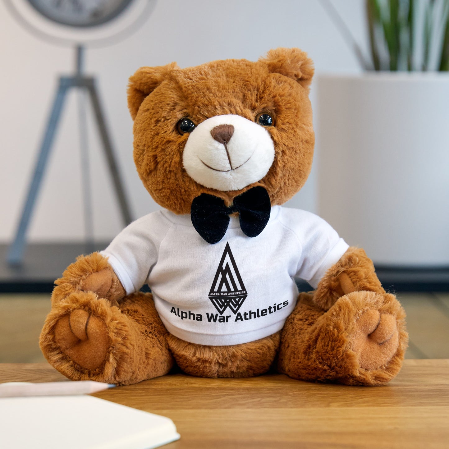 Teddy Bear with Alpha War Athletic Brand T-Shirt