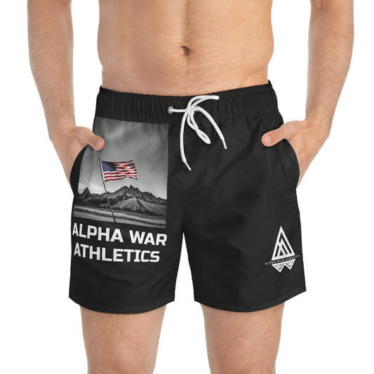 ALPHA WAR ATHLETIC Freedom Swim Trunks with Pockets