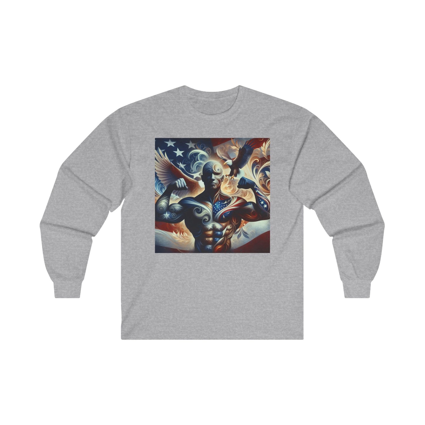 Patriotic Unisex Long Sleeve Tee - Artistic American Spirit And Strength Design