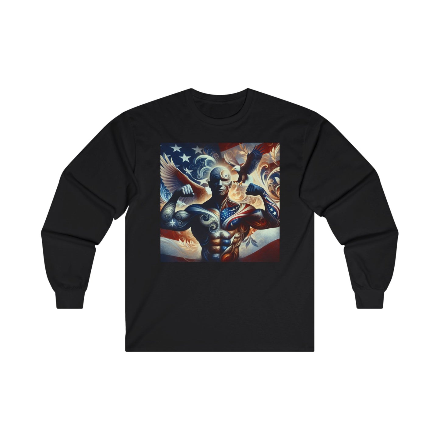 Patriotic Unisex Long Sleeve Tee - Artistic American Spirit And Strength Design